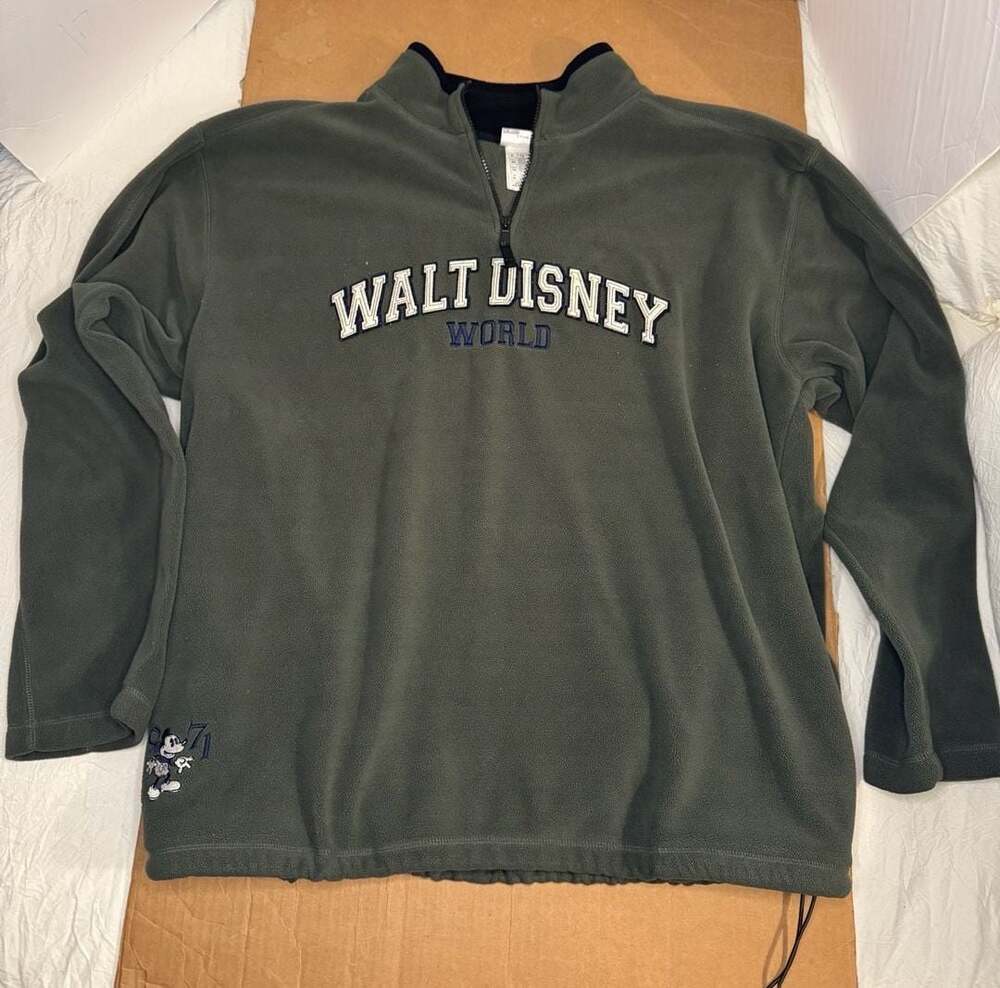 Disney Walt Disney World Mickey 1971 Fleece 1/4 Zip Pullover XL